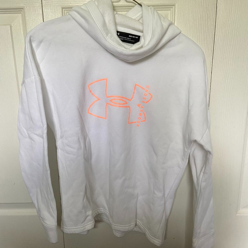 White Under Armour Hooded Sweatshirt